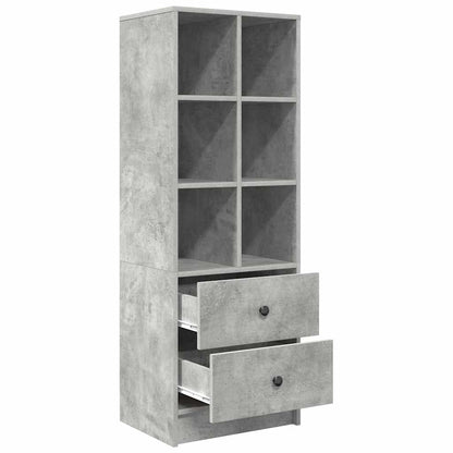 Hoge kast Betonnen Grijs 45,5x34x127 cm Gelaagd hout