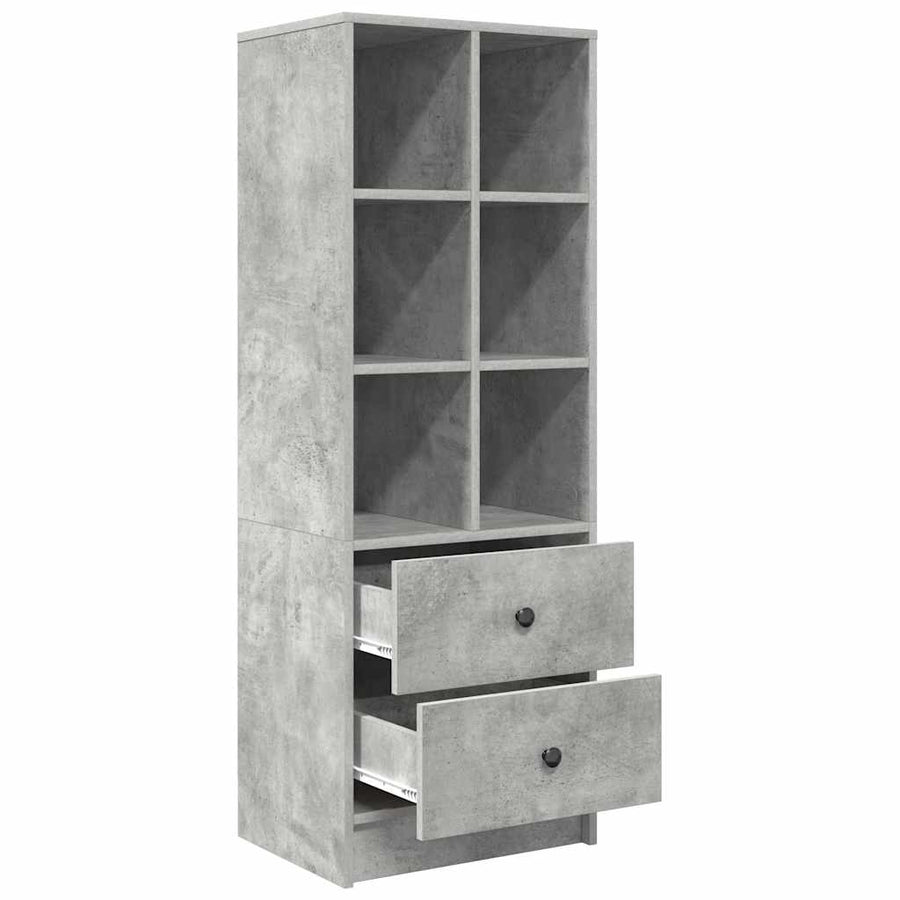 Hoge kast Betonnen Grijs 45,5x34x127 cm Gelaagd hout