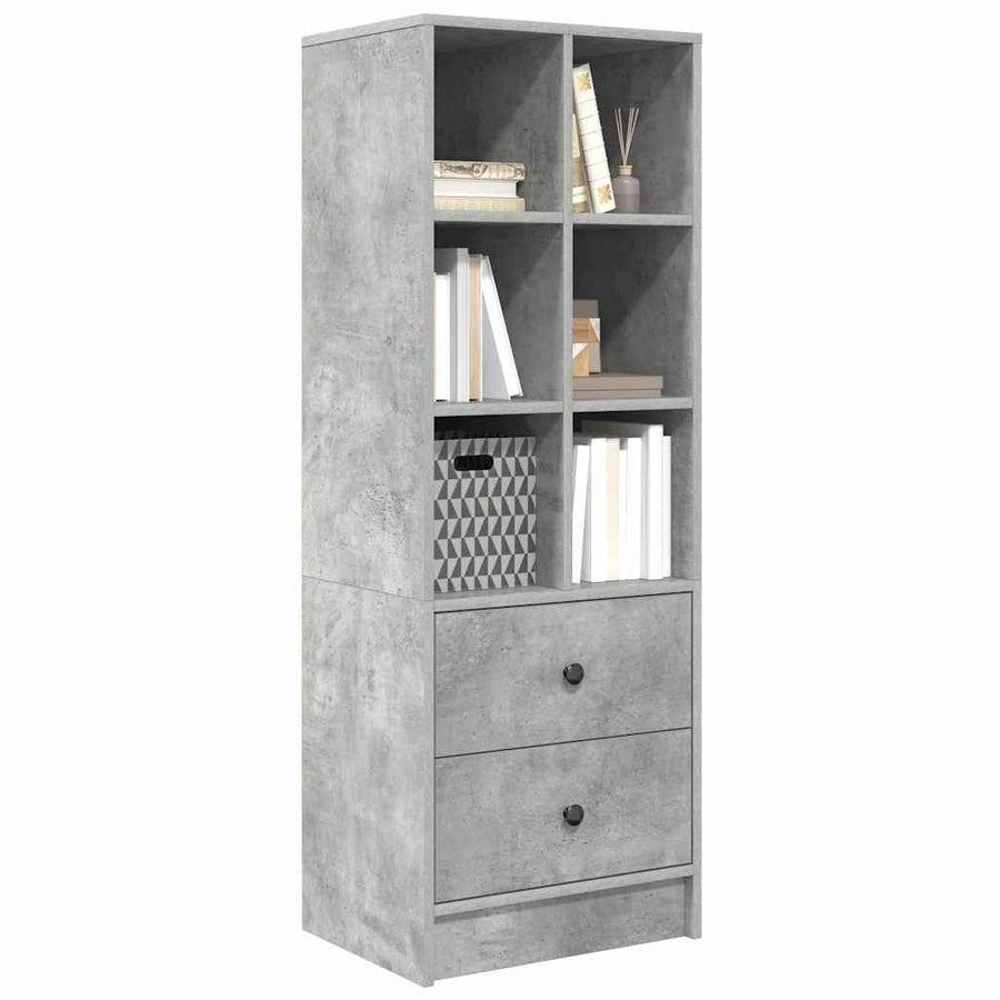 Hoge kast Betonnen Grijs 45,5x34x127 cm Gelaagd hout