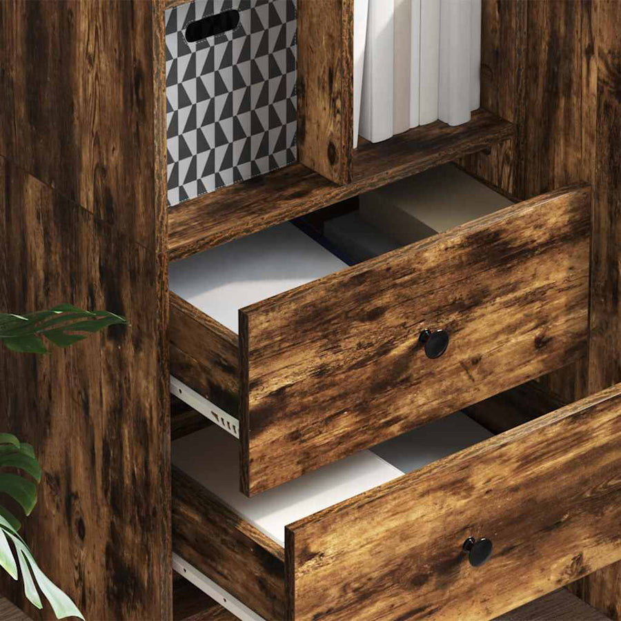 Hoge kast met lade Gerookt eiken 45,5 x 34 x 127 cm