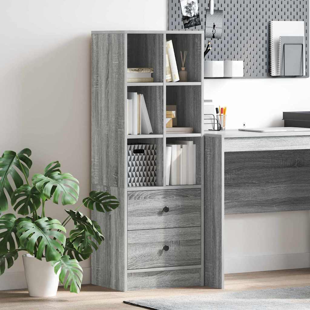 Hoge kast met lade Grijs Sonoma 45,5 x 34 x 127 cm