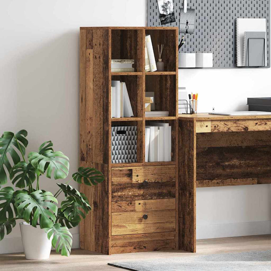 Hoge kast met lade Oudhout 45,5 x 34 x 127 cm