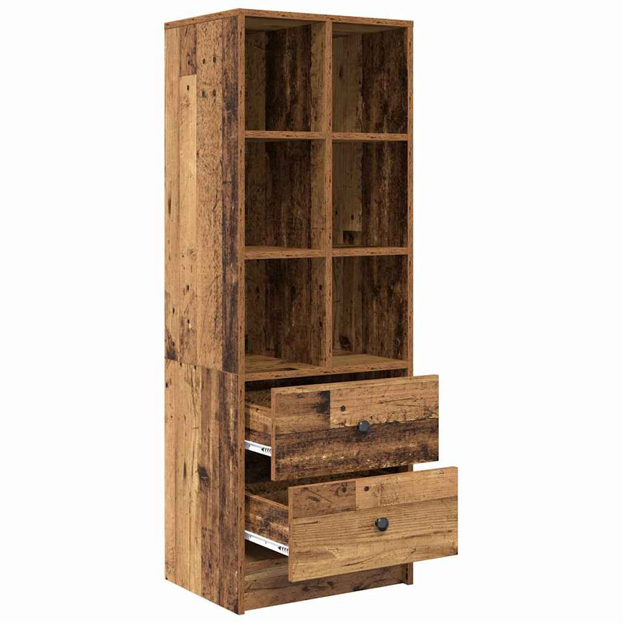 Hoge kast met lade Oudhout 45,5 x 34 x 127 cm
