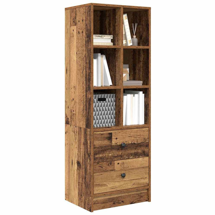 Hoge kast met lade Oudhout 45,5 x 34 x 127 cm