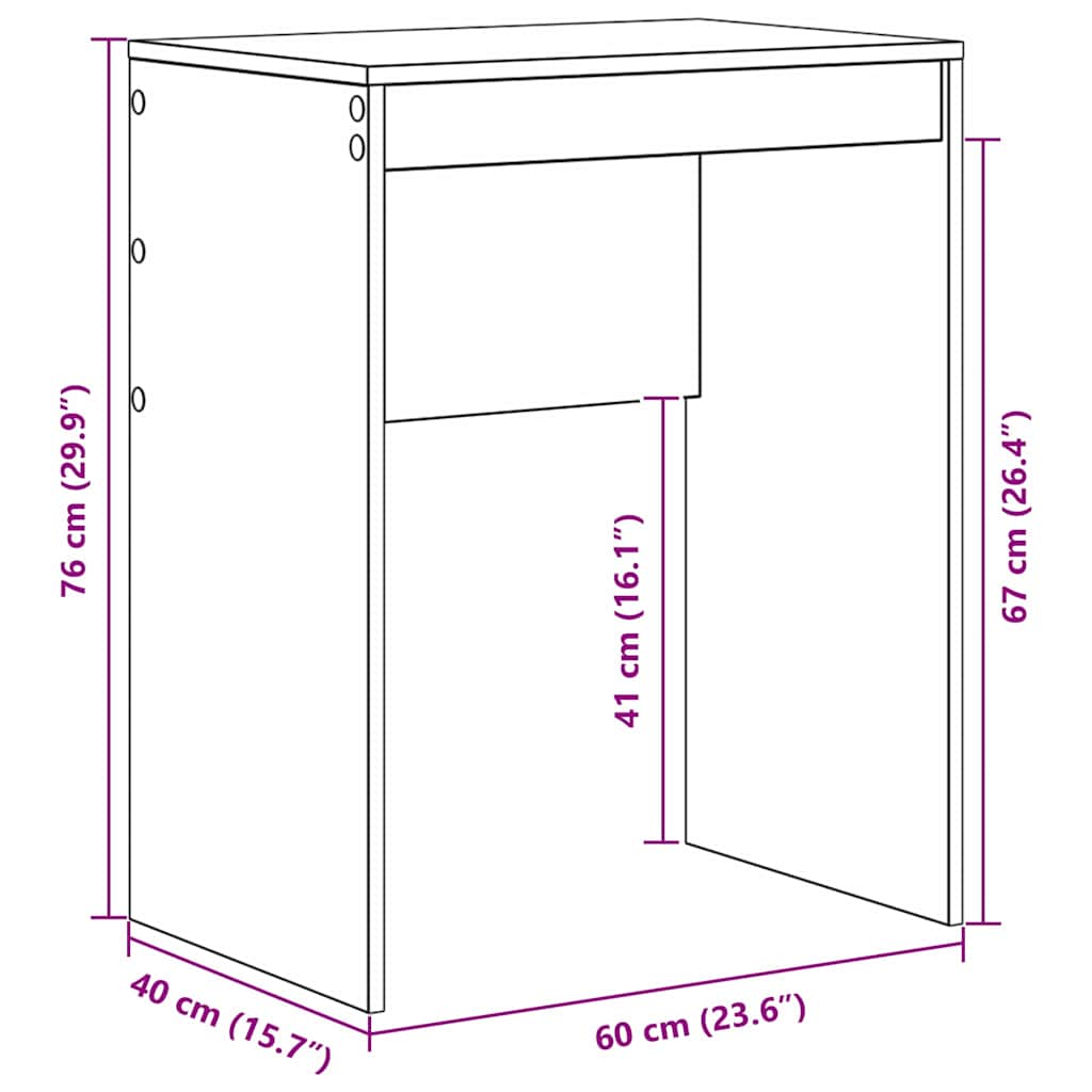 Bureau Oud Hout 60x40x76 cm Houtmaterialen