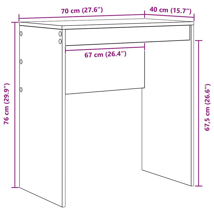 Bureau Grijs Sonoma 70 x 40 x 76 cm