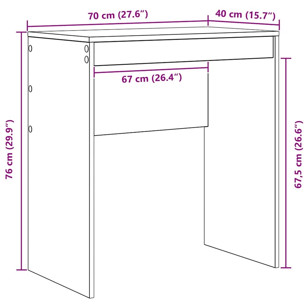 Bureau Oudhout 70 x 40 x 76 cm