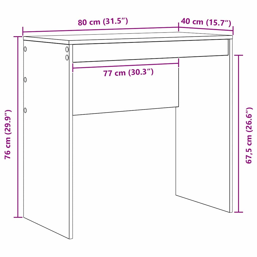Bureau Beton Grijs 80 x 40 x 76 cm