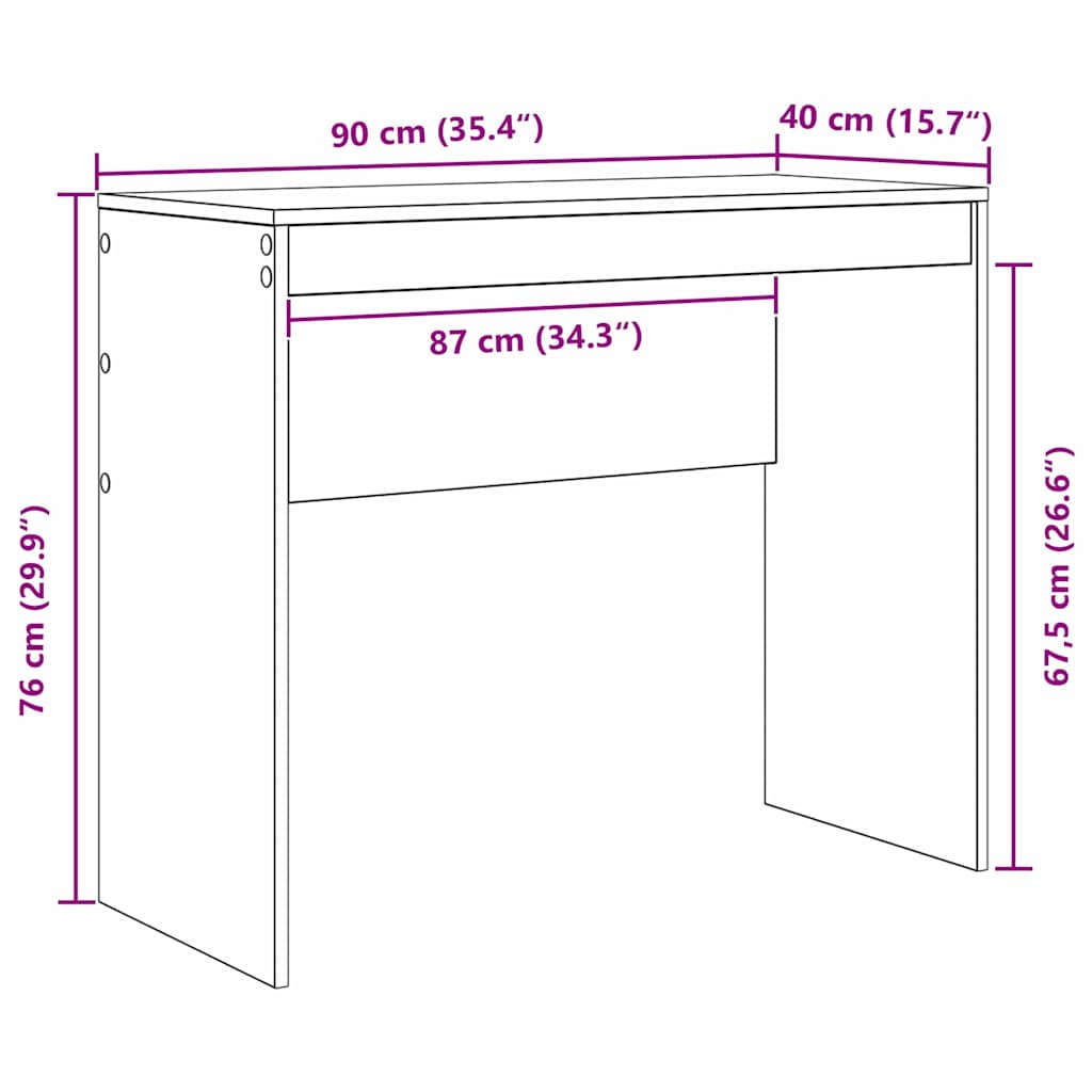 Bureau Wit 90 x 40 x 76 cm