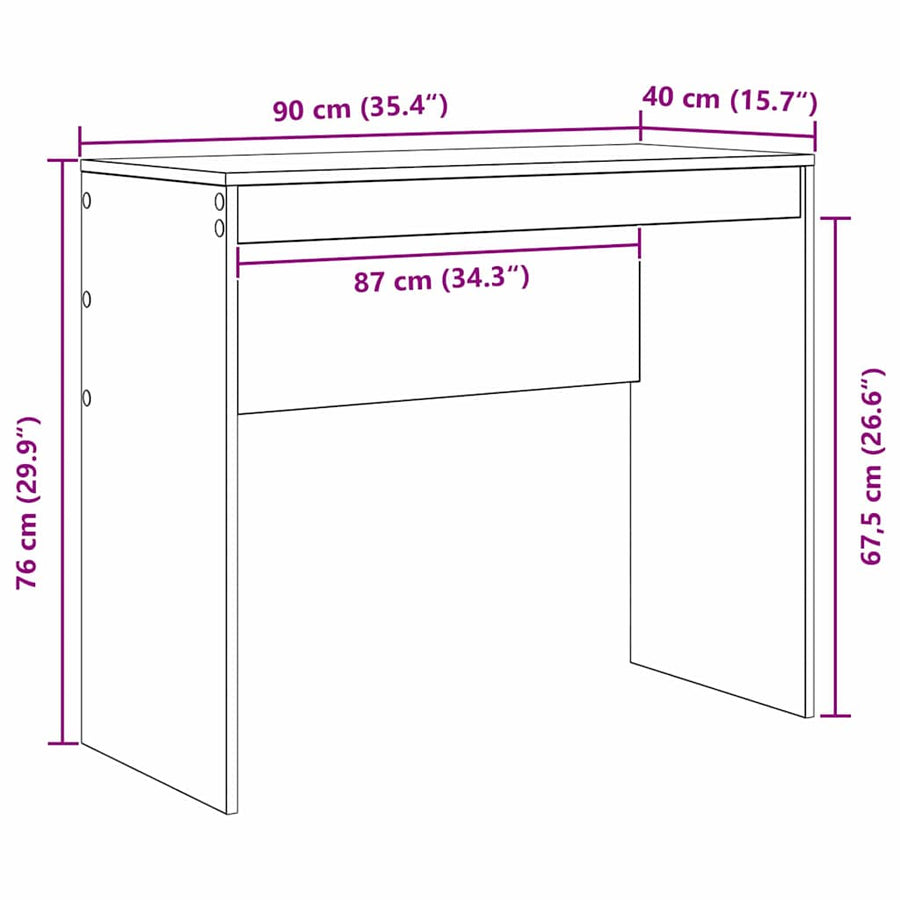 Bureau Oudhout 90 x 40 x 76 cm