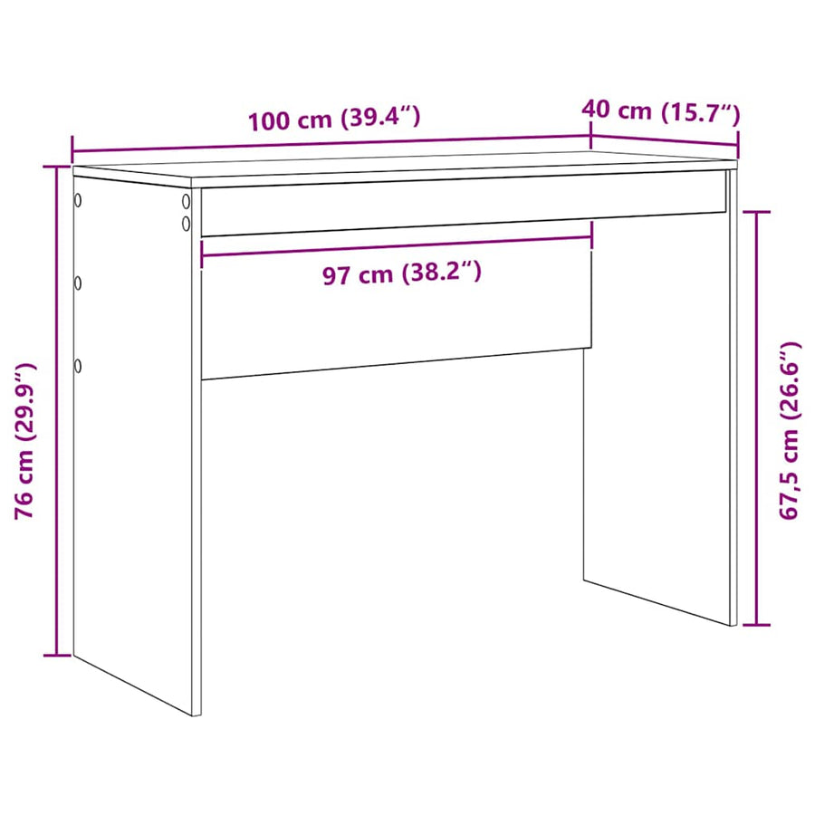 Bureau Grijs Sonoma 100 x 40 x 76 cm