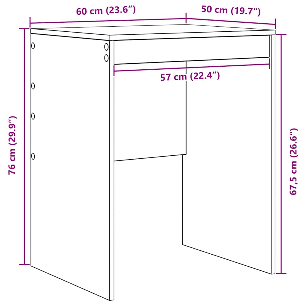Bureau Gerookt eiken 60 x 50 x 76 cm