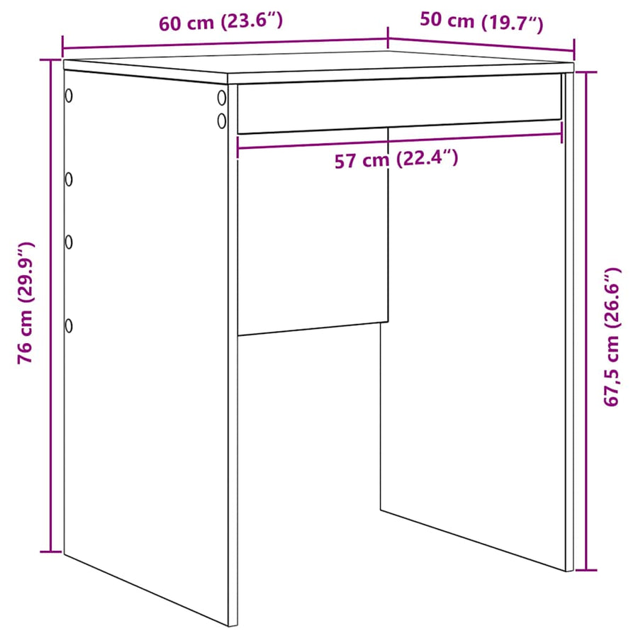 Bureau Gerookt eiken 60 x 50 x 76 cm