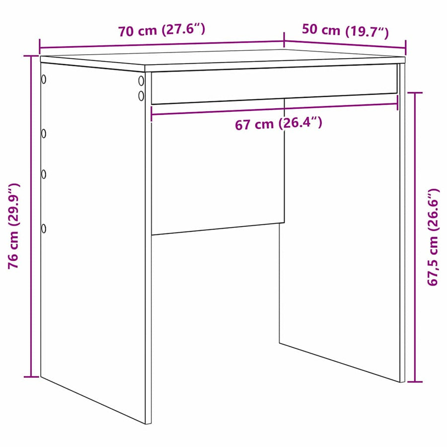 Bureau Gerookt eiken 70 x 50 x 76 cm