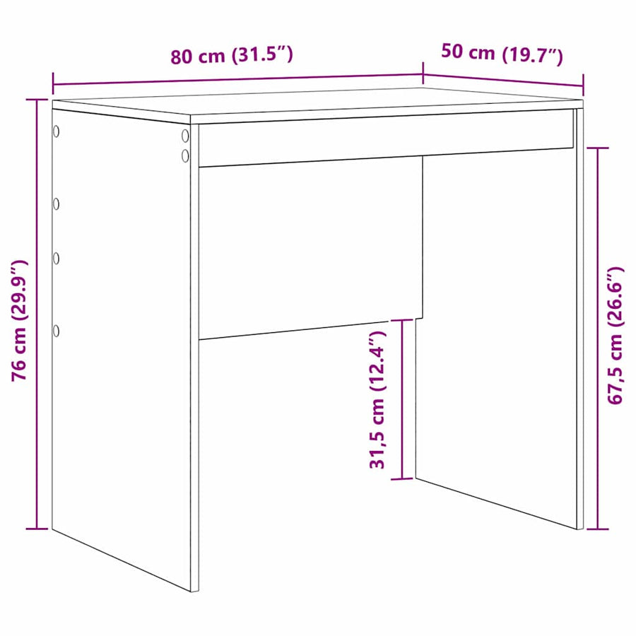 Bureau Wit 80 x 50 x 76 cm