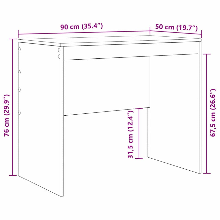 Bureau Sonoma Eiken 90 x 50 x 76 cm