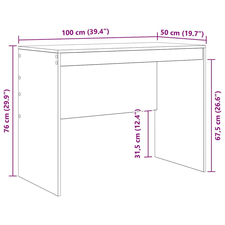 Bureau Sonoma Eiken 100 x 50 x 76 cm