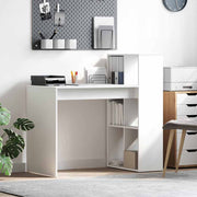 Bureau met plank 108x55x103.5 cm wit bewerkt hout