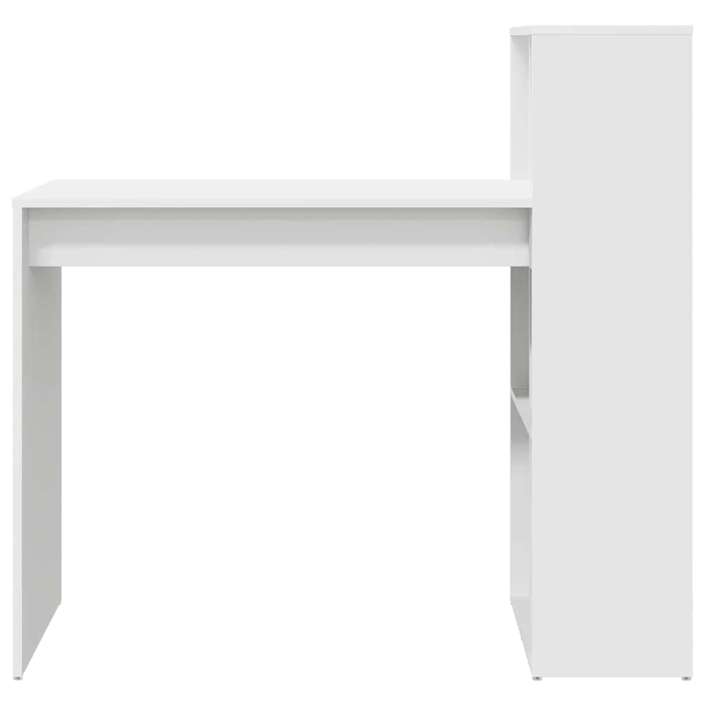 Bureau met plank Wit 108 x 55 x 103.5 cm Bewerkt hout