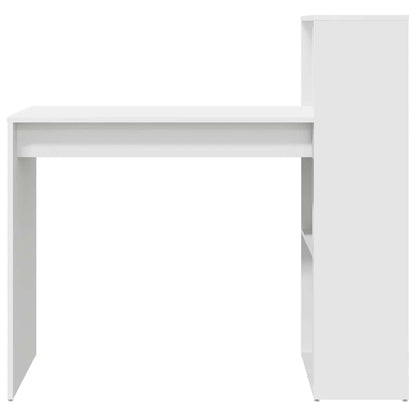 Bureau met plank Wit 108 x 55 x 103.5 cm Bewerkt hout