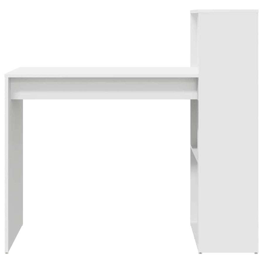 Bureau met plank Wit 108 x 55 x 103.5 cm Bewerkt hout
