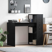 Bureau met plank 108x55x103.5 cm zwart eiken