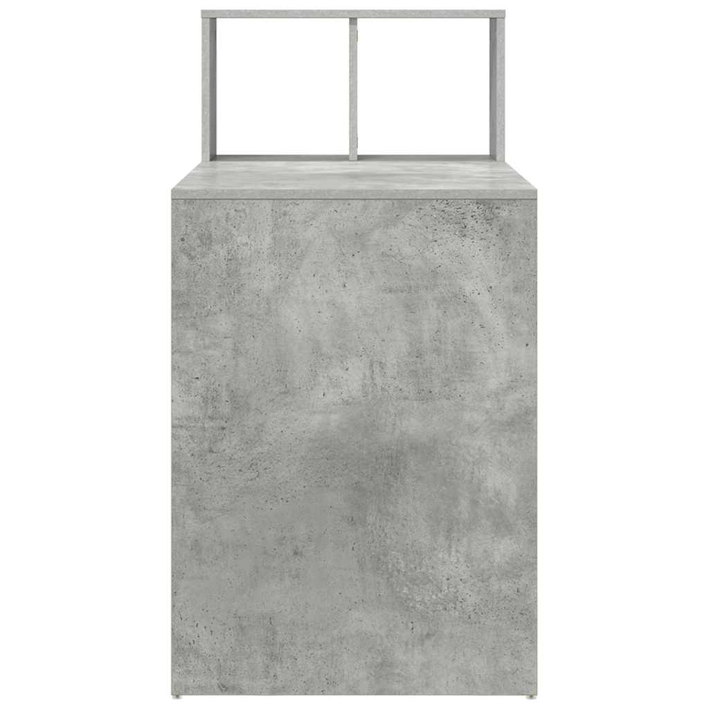 Bureau met plank Beton Grijs 108 x 55 x 103.5 cm Bewerkt hout