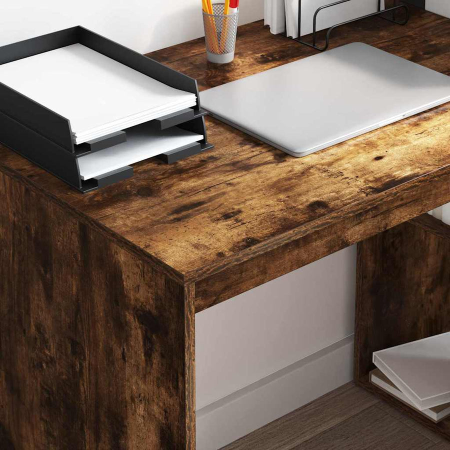 Bureau met plank Gerookt eiken 108 x 55 x 103.5 cm Bewerkt hout