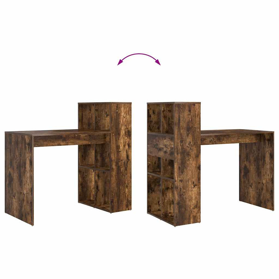 Bureau met plank Gerookt eiken 108 x 55 x 103.5 cm Bewerkt hout