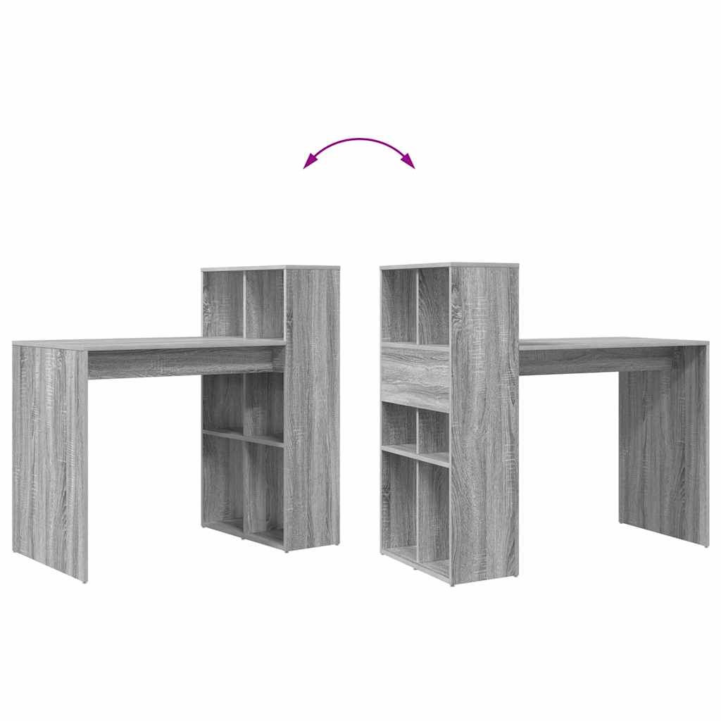 Bureau met plank Grijs Sonoma 108 x 55 x 103.5 cm Bewerkt hout