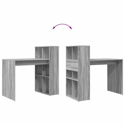 Bureau met plank Grijs Sonoma 108 x 55 x 103.5 cm Bewerkt hout
