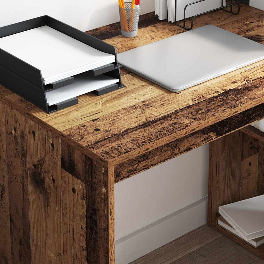 Bureau met plank Oud Hout 108 x 55 x 103.5 cm Bewerkt hout