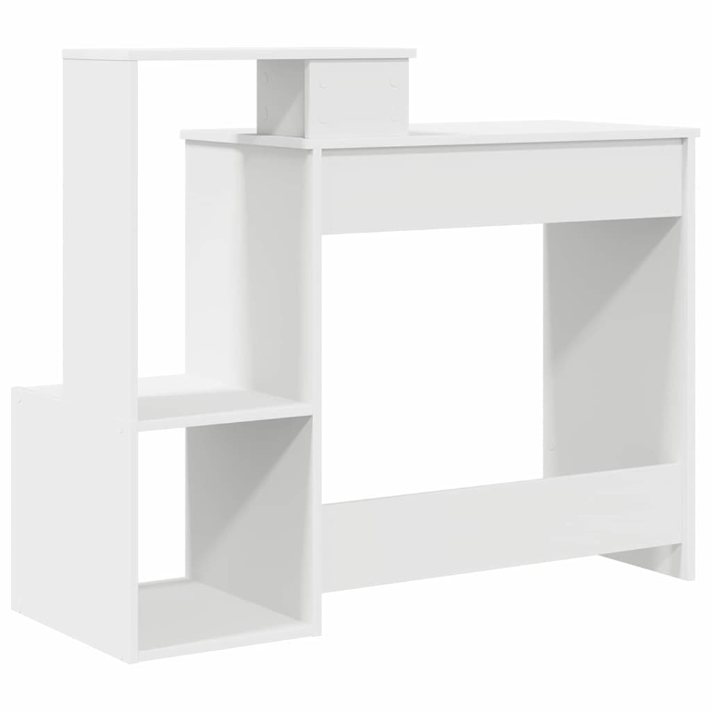 Bureau met lade met plank Wit 106 x 41 x 88.5 cm Bewerkt hout
