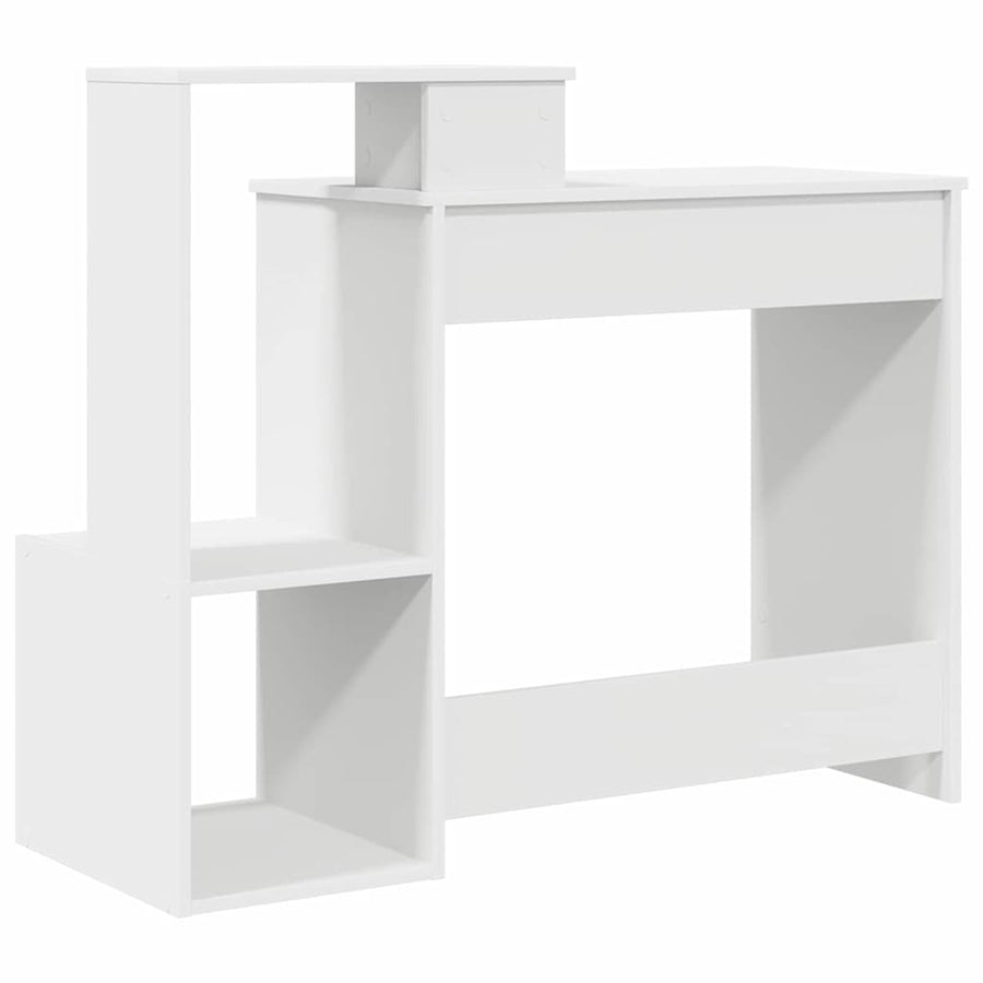 Bureau met lade met plank Wit 106 x 41 x 88.5 cm Bewerkt hout