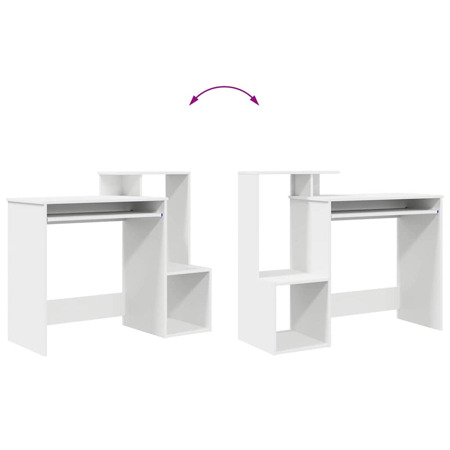 Bureau met lade met plank Wit 106 x 41 x 88.5 cm Bewerkt hout
