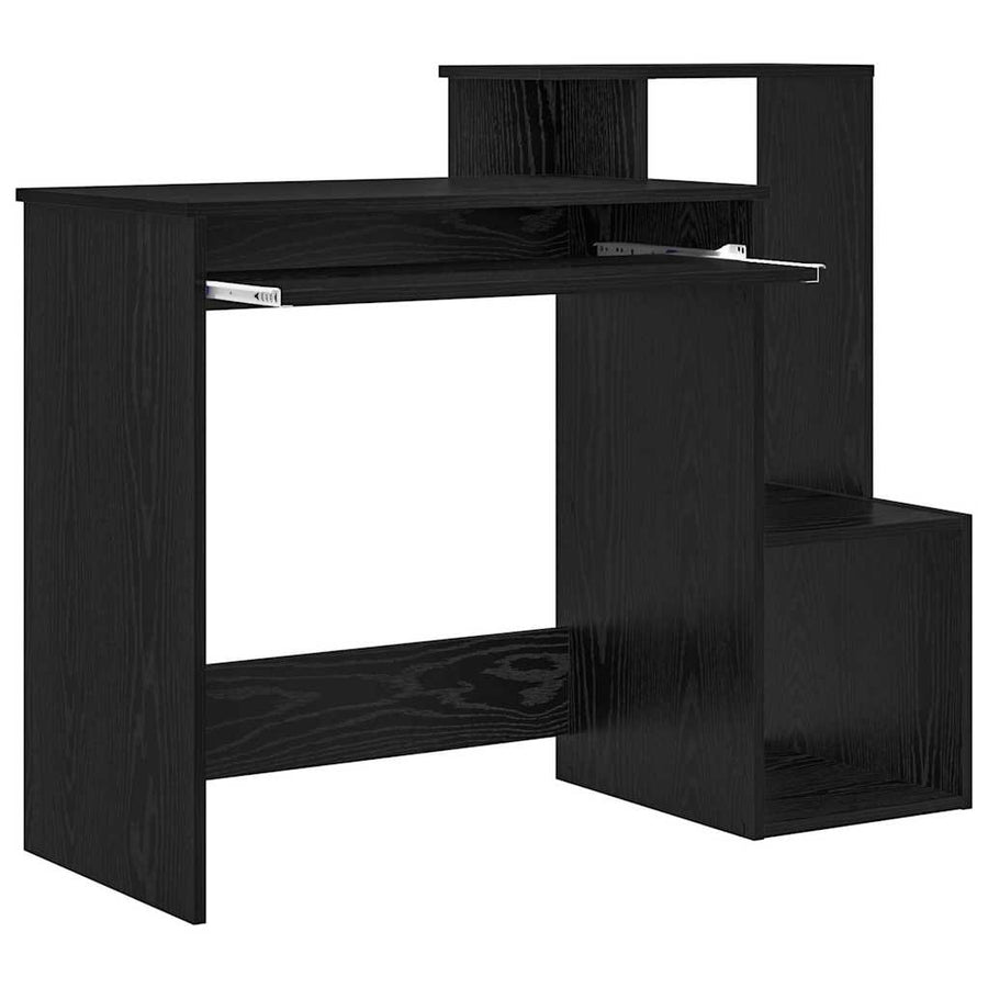 Bureau met lade Zwart Eiken 106 x 41 x 88.5 cm Bewerkt hout