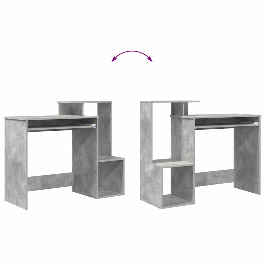 Bureau met lade Beton Grijs 106 x 41 x 88.5 cm Bewerkt hout