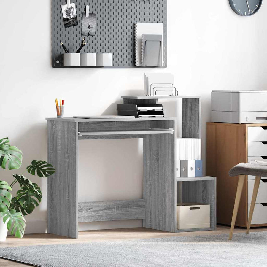 Bureau met lade Grijs Sonoma 106 x 41 x 88.5 cm Bewerkt hout