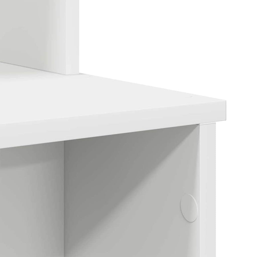 Bureau met lade met plank Wit 120,5 x 44 x 88,5 cm Bewerkt hout