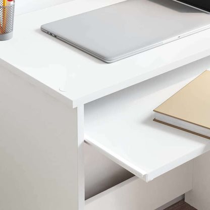 Bureau met lade met plank Wit 120,5 x 44 x 88,5 cm Bewerkt hout