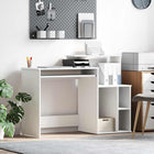 Desk with drawer with shelf White 120.5 x 44 x 88.5 cm Engineered wood