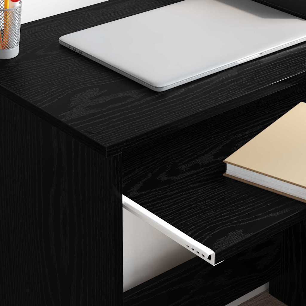 Bureau met lade Zwart Eiken 120,5 x 44 x 88,5 cm Bewerkt hout