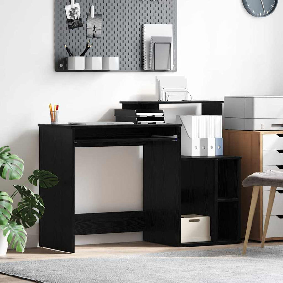 Bureau met lade Zwart Eiken 120,5 x 44 x 88,5 cm Bewerkt hout
