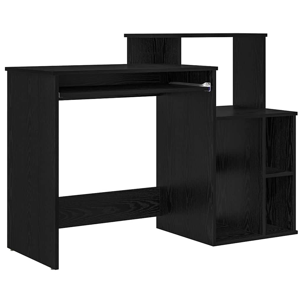 Bureau met lade Zwart Eiken 120,5 x 44 x 88,5 cm Bewerkt hout