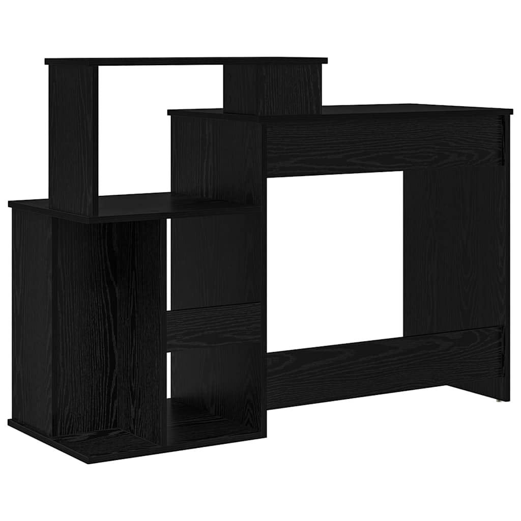 Bureau met lade Zwart Eiken 120,5 x 44 x 88,5 cm Bewerkt hout
