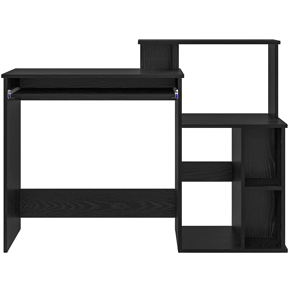 Bureau met lade Zwart Eiken 120,5 x 44 x 88,5 cm Bewerkt hout