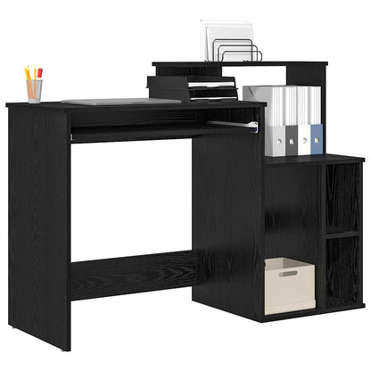 Bureau met lade Zwart Eiken 120,5 x 44 x 88,5 cm Bewerkt hout