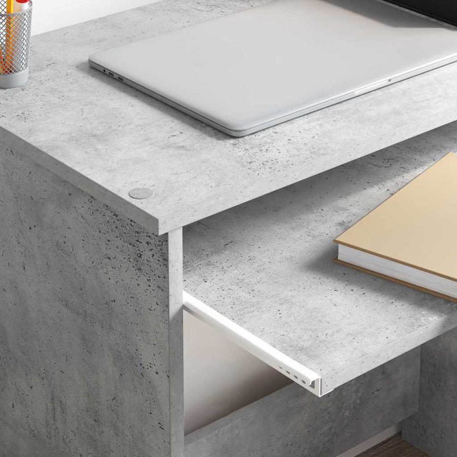 Bureau met lade Beton Grijs 120,5 x 44 x 88,5 cm Bewerkt hout