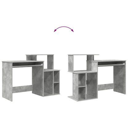 Bureau met lade Beton Grijs 120,5 x 44 x 88,5 cm Bewerkt hout