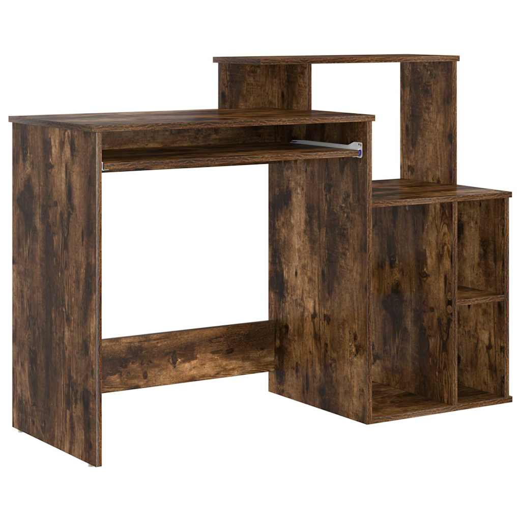 Bureau met lade Gerookt eiken 120,5 x 44 x 88,5 cm Bewerkt hout